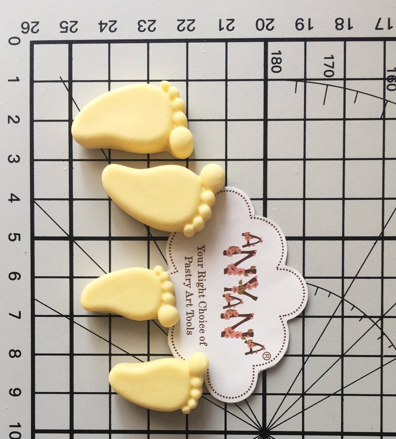 Anyana Baby foot print Baking Molds footstep Silicone Fondant molds baby shower Cake Decorating Tools Gumpaste christening cupcake topper decorations party resin Clay Chocolate Candy Molds easy to use - Image 5